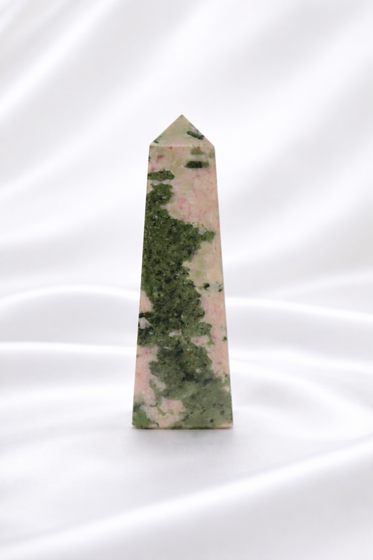 Pink Thulite w/ Green Epidote Tower #3