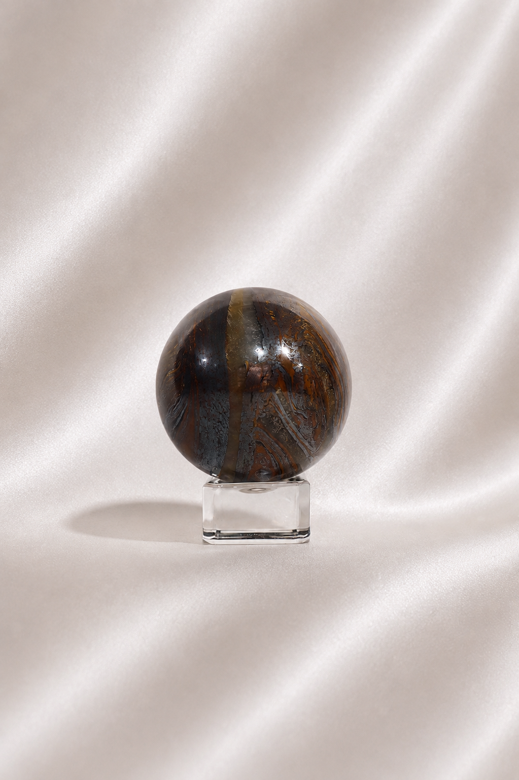 Tiger's Eye W/ Hematite Sphere #1