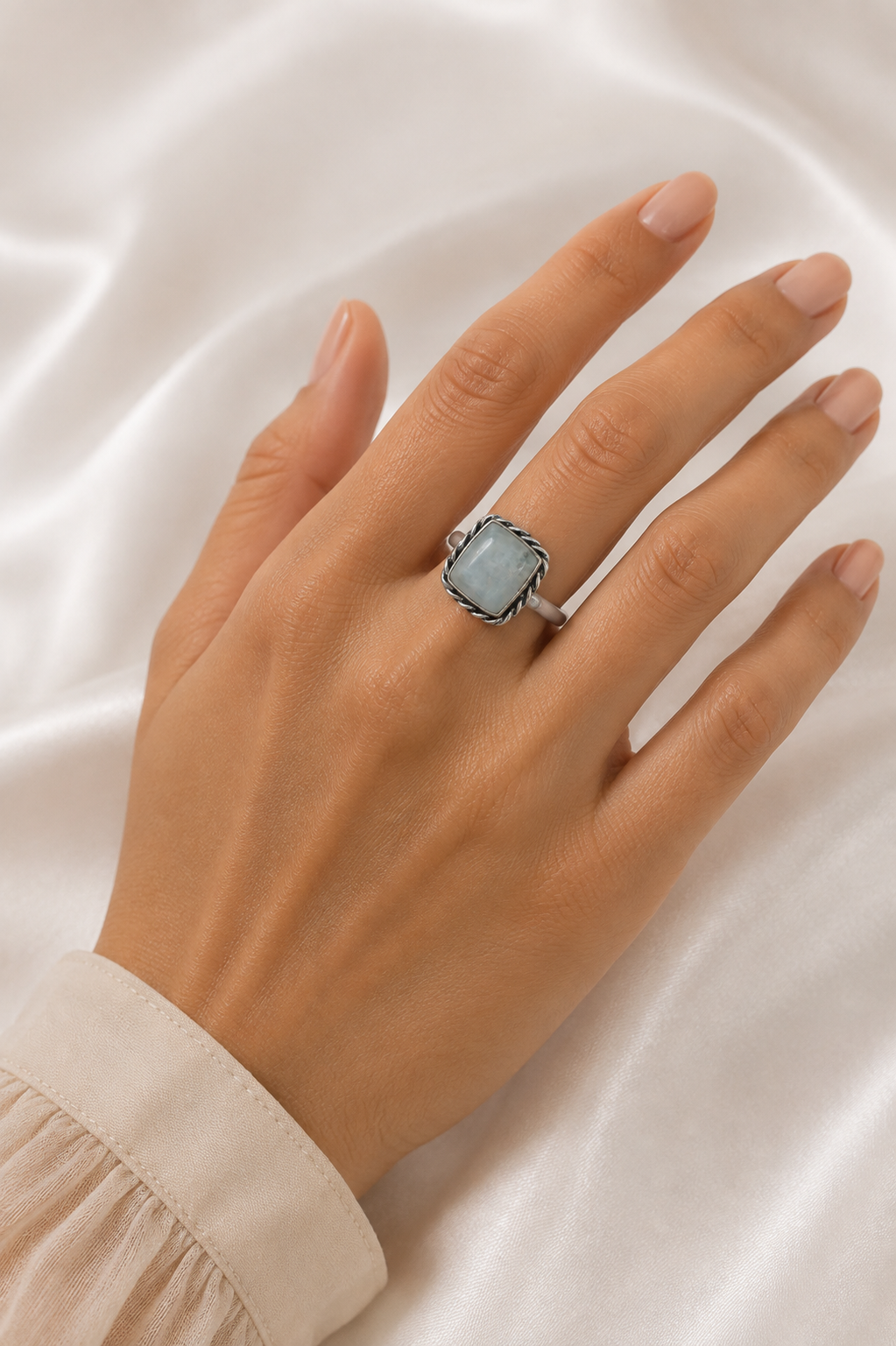 Moonstone Square Ring