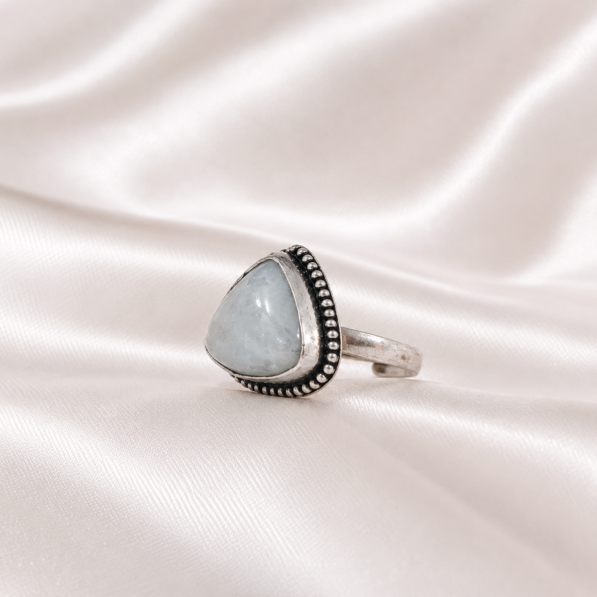 Moonstone Triangle Ring