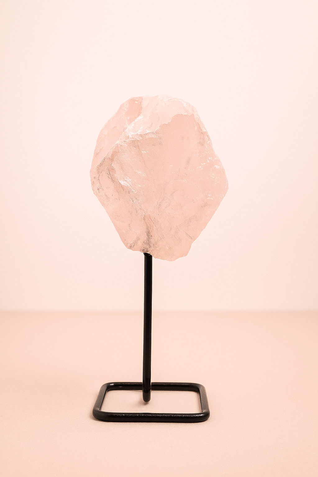Raw Rose Quartz on Stand #1