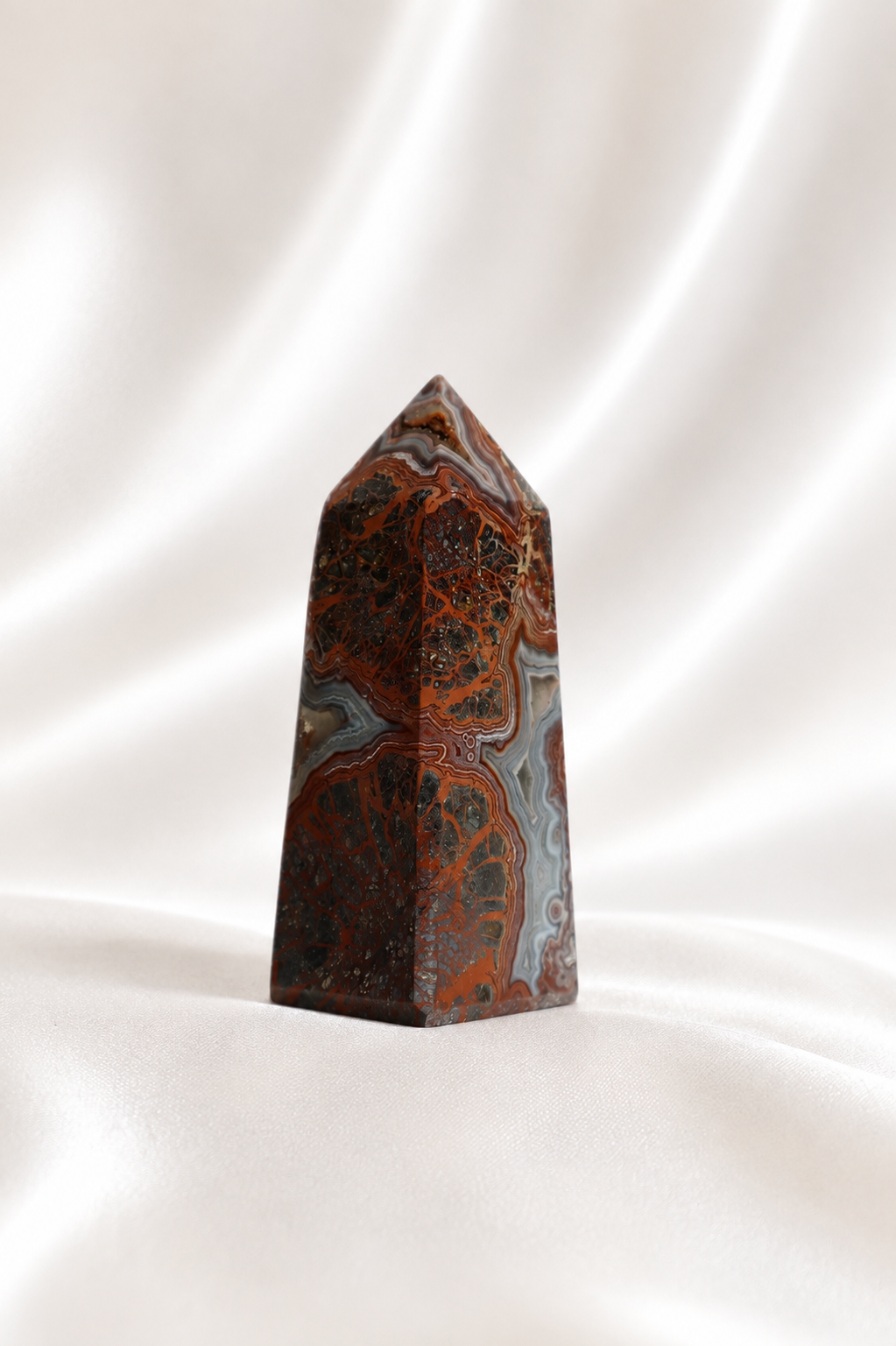 Mexican Crazy Lace Agate Tower #21