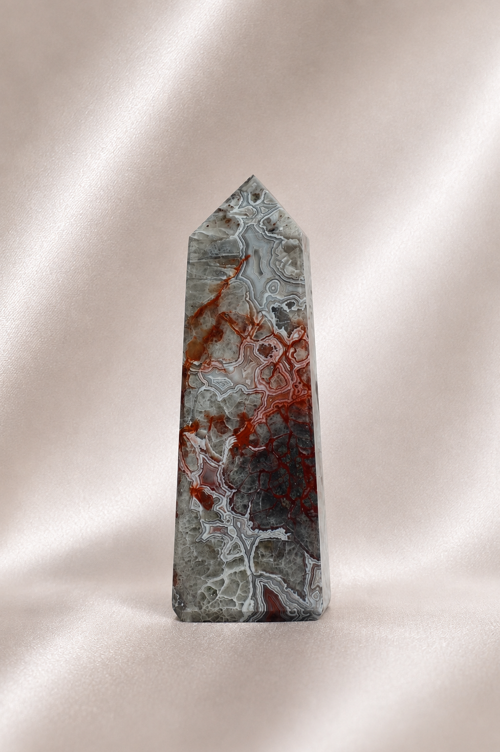 Mexican Crazy Lace Agate Tower #28