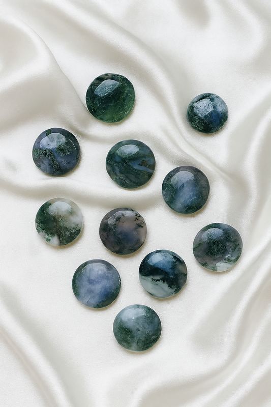 Moss Agate Flat Stones