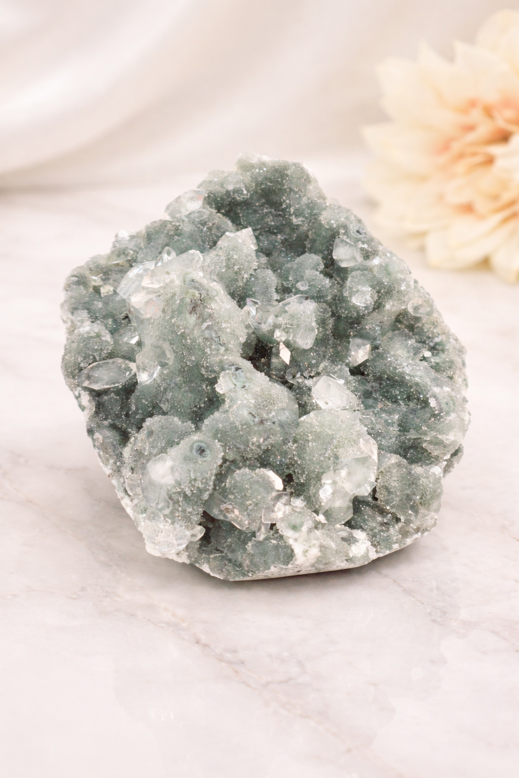 Blue Chalcedony with Diamond Apophyllite #30