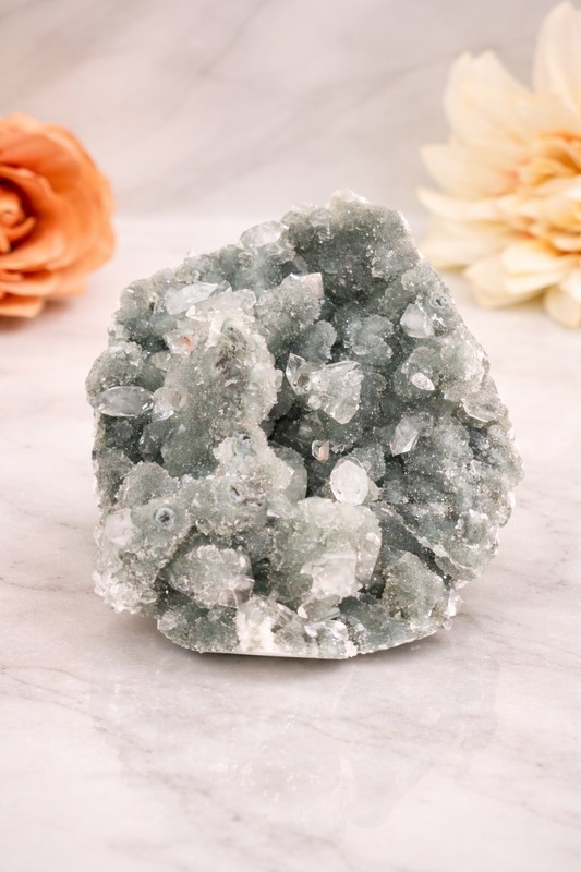 Blue Chalcedony with Diamond Apophyllite #30