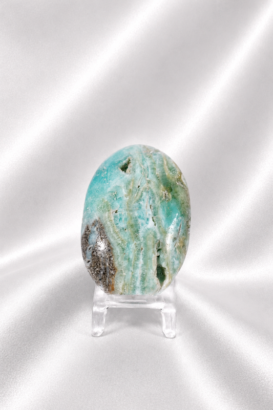 Blue Aragonite Palmstone #7