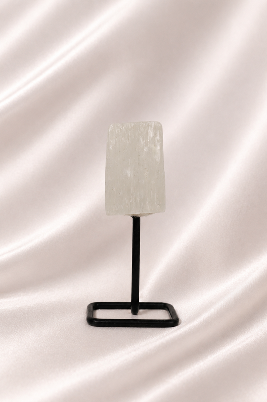 Raw Selenite on Stand #1