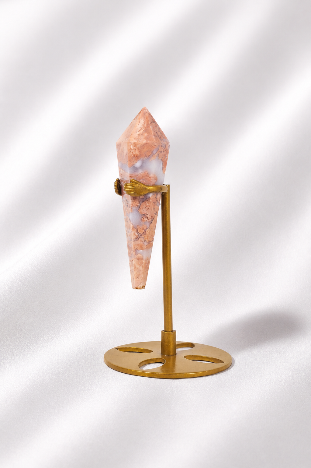 Pink Agate Wand on Stand #8