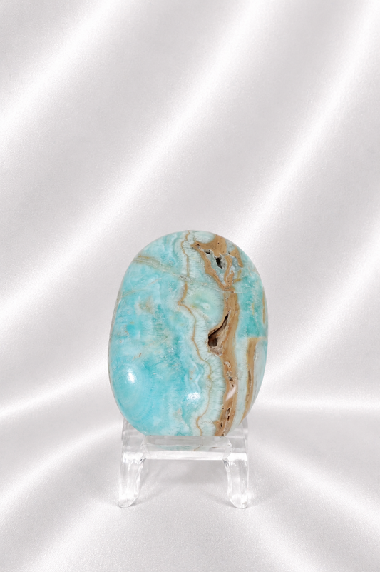 Blue Aragonite Palmstone #1