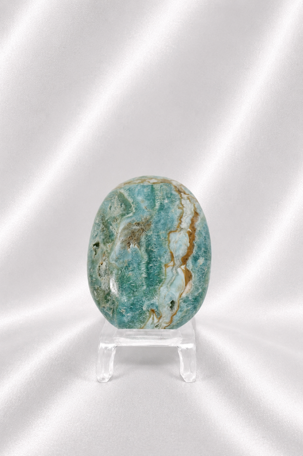 Blue Aragonite Palmstone #6