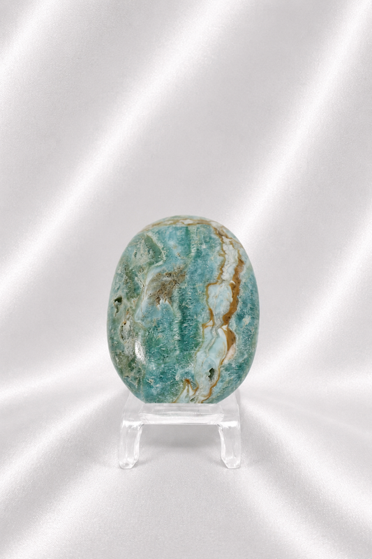 Blue Aragonite Palmstone #6