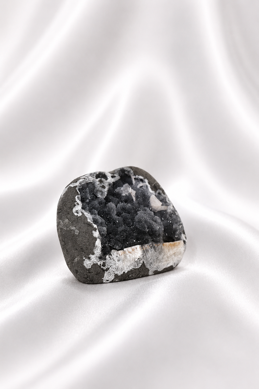 Black Chalcedony & Apophyllite Cluster - High Quality #16