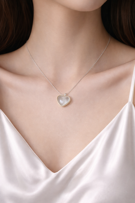 Clear Quartz Heart Necklace