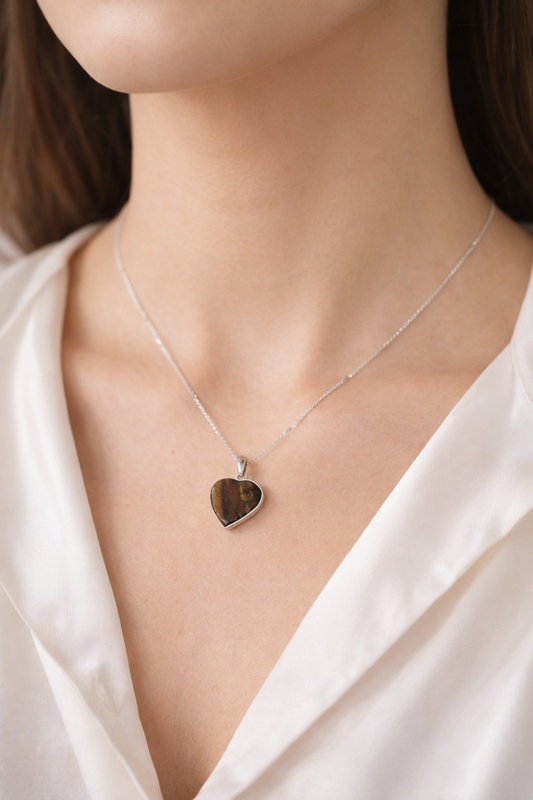 Tiger's Eye Heart Necklace