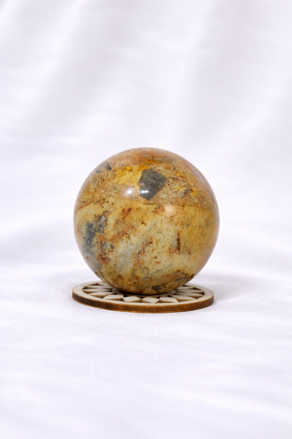 Yellow Mexican Crazy Lace Agate Sphere #4