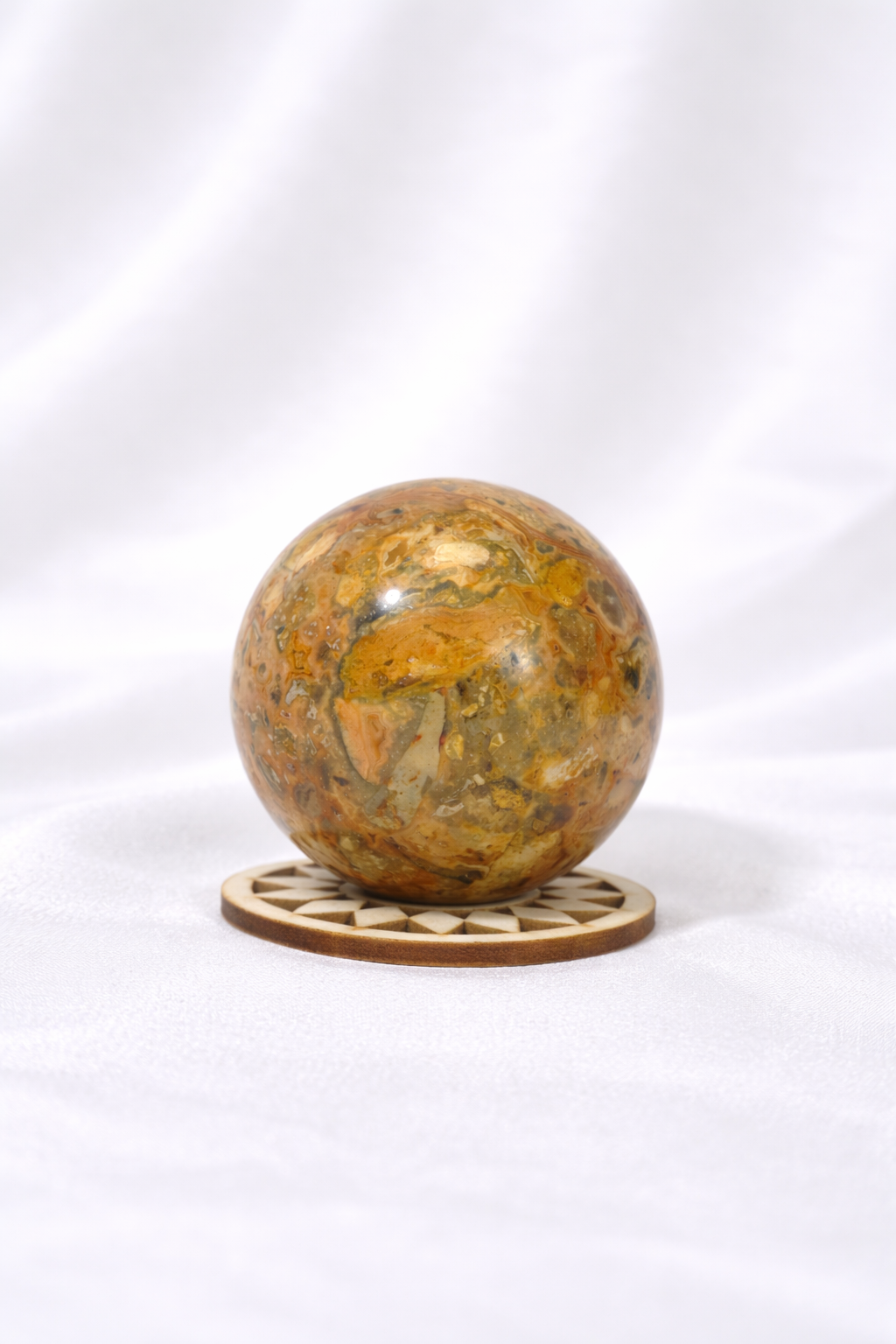Yellow Mexican Crazy Lace Agate Sphere #3