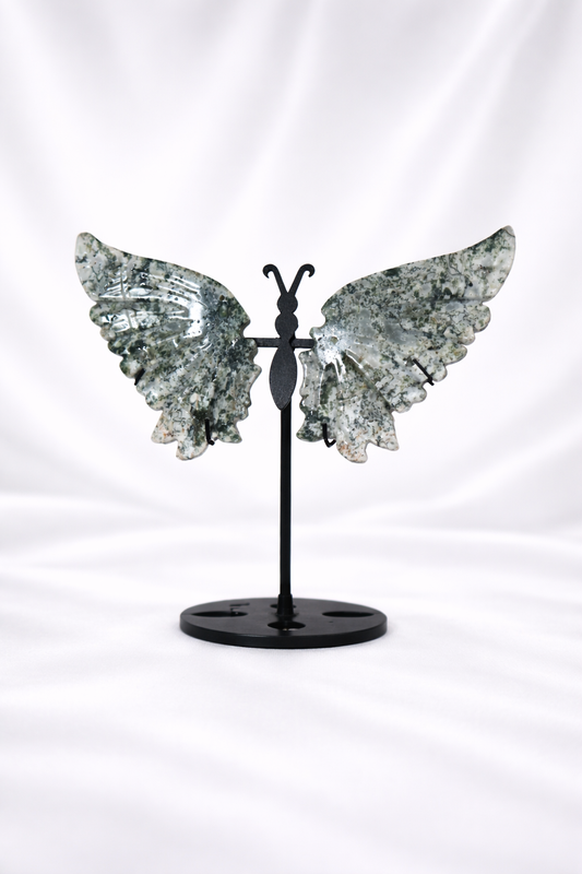 Moss Agate Butterfly Wings #21 - Large