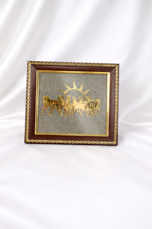 Seven Horses Pyrite Frame - For Good Luck