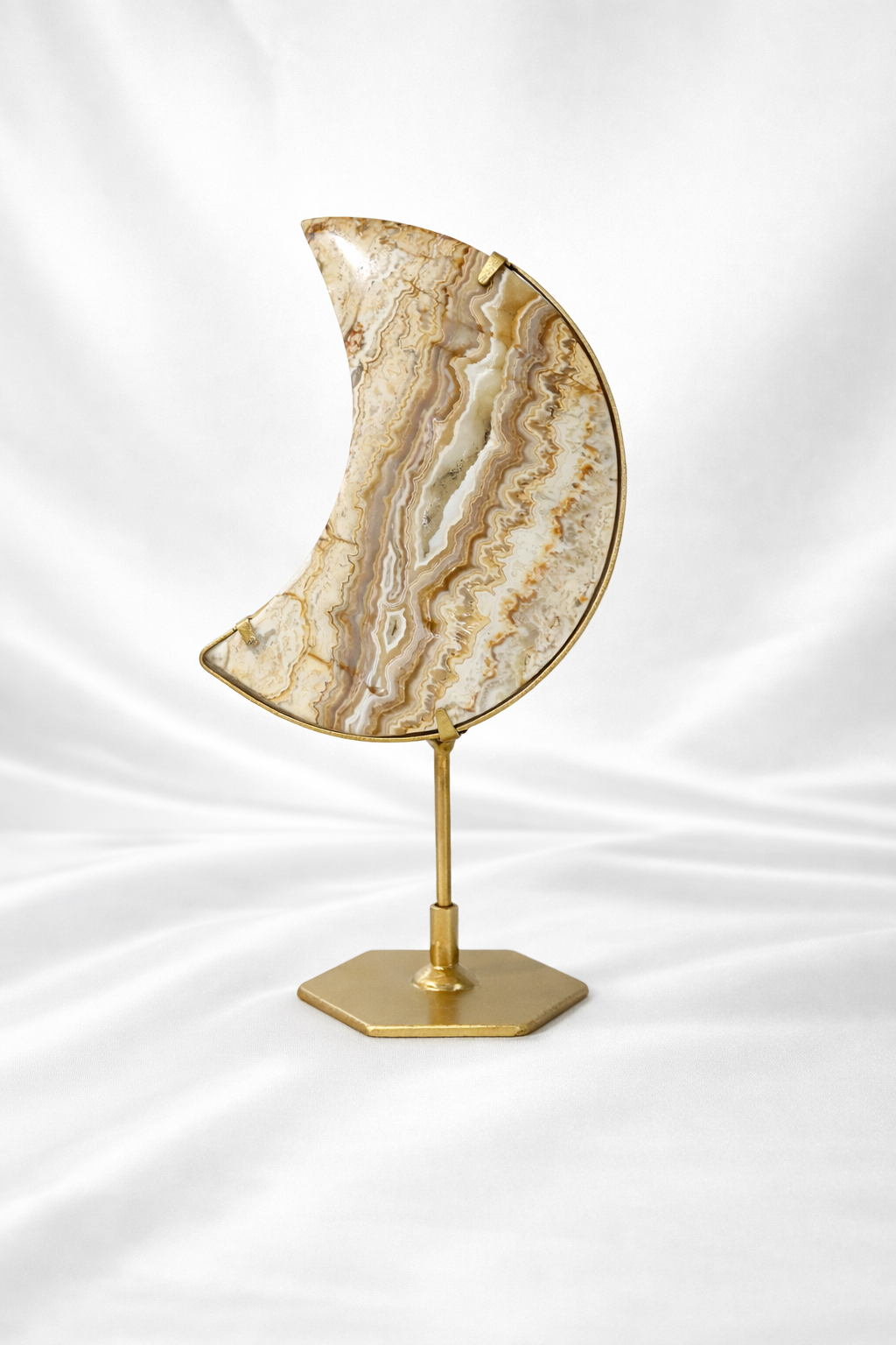 Yellow Crazy Lace Agate Moon #2