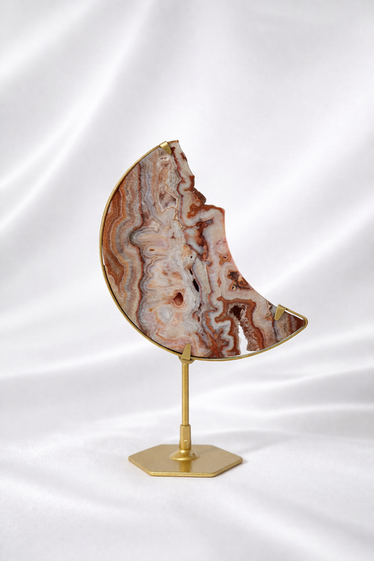 Pink Crazy Lace Agate Moon #8