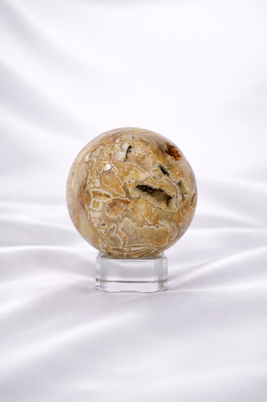 Yellow Crazy Lace Agate Sphere #2