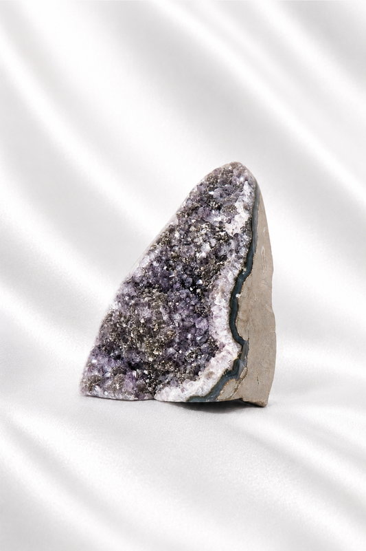 Rare Amethyst Cut Base with Pyrite Inclusions #46 - 430 gm