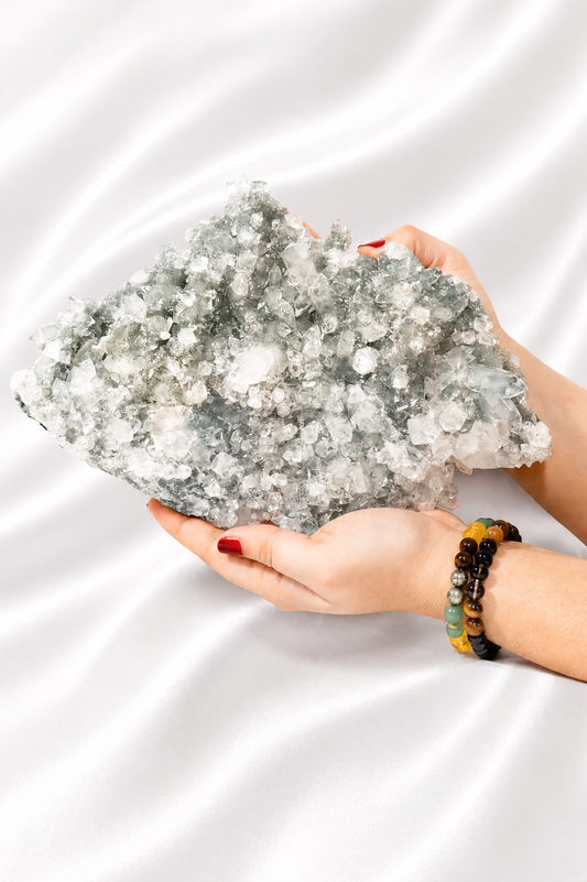 Blue Chalcedony with Diamond Apophyllite #35-1.729 Kg