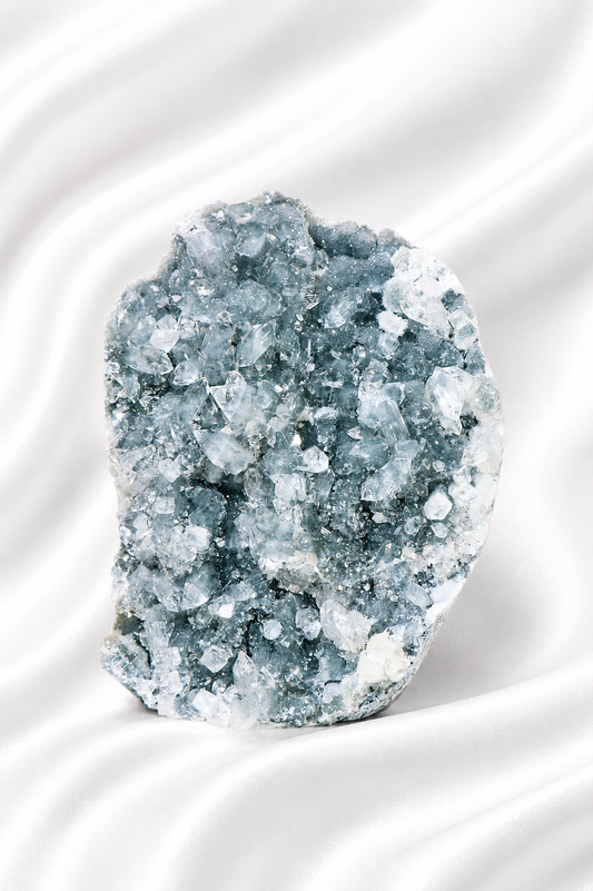 Blue Chalcedony with Diamond Apophyllite #36-1.852 Kg