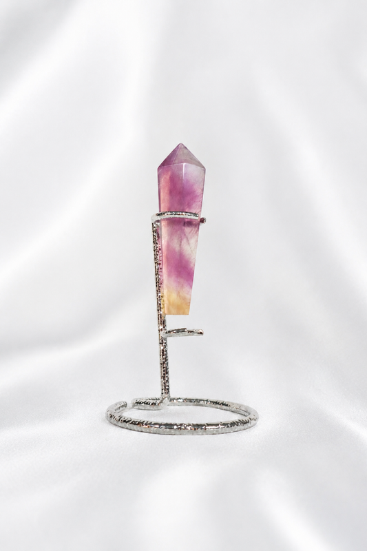 Fluorite Wand on Stand #9 - Tip Broken