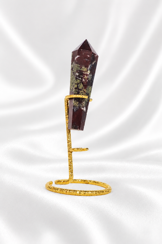 Dragon Blood Jasper Wand on Stand #4