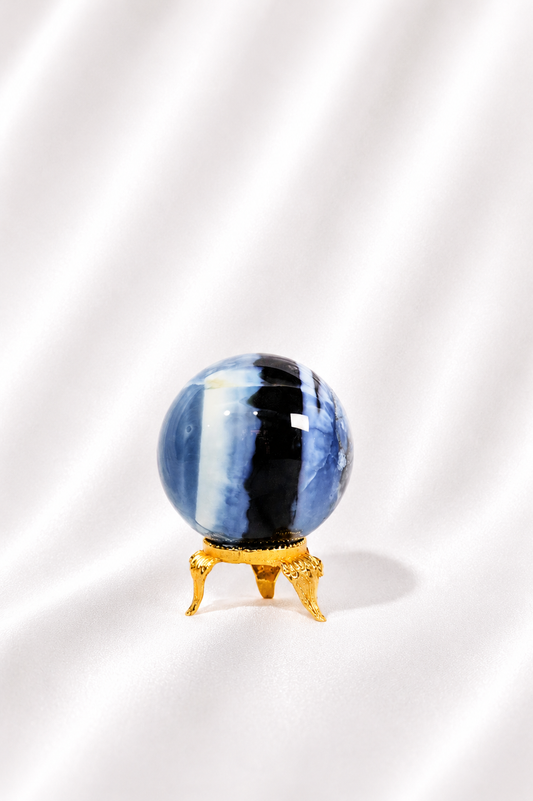 Blue Opal Sphere W/ Moss Agate Inclusions #7- RARE