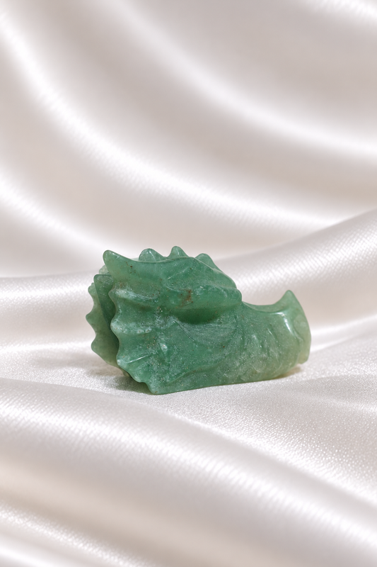 Green Aventurine Dragon Head - Chiped From Side