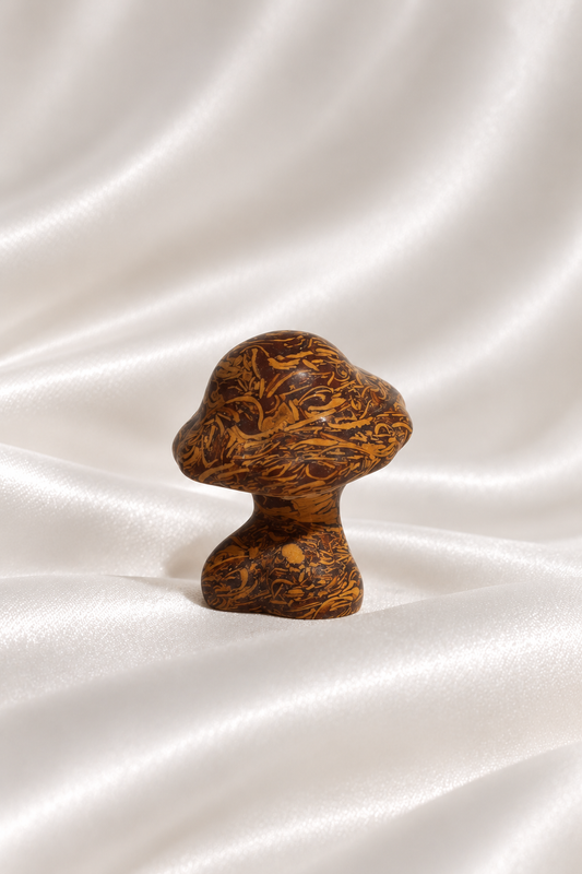 Calligraphy Jasper Mushroom Head Ladybody Carving