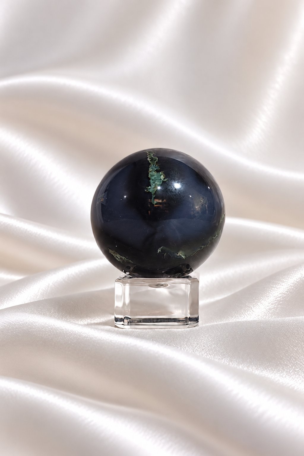 Moss Agate w/ Chalcedony Sphere #1