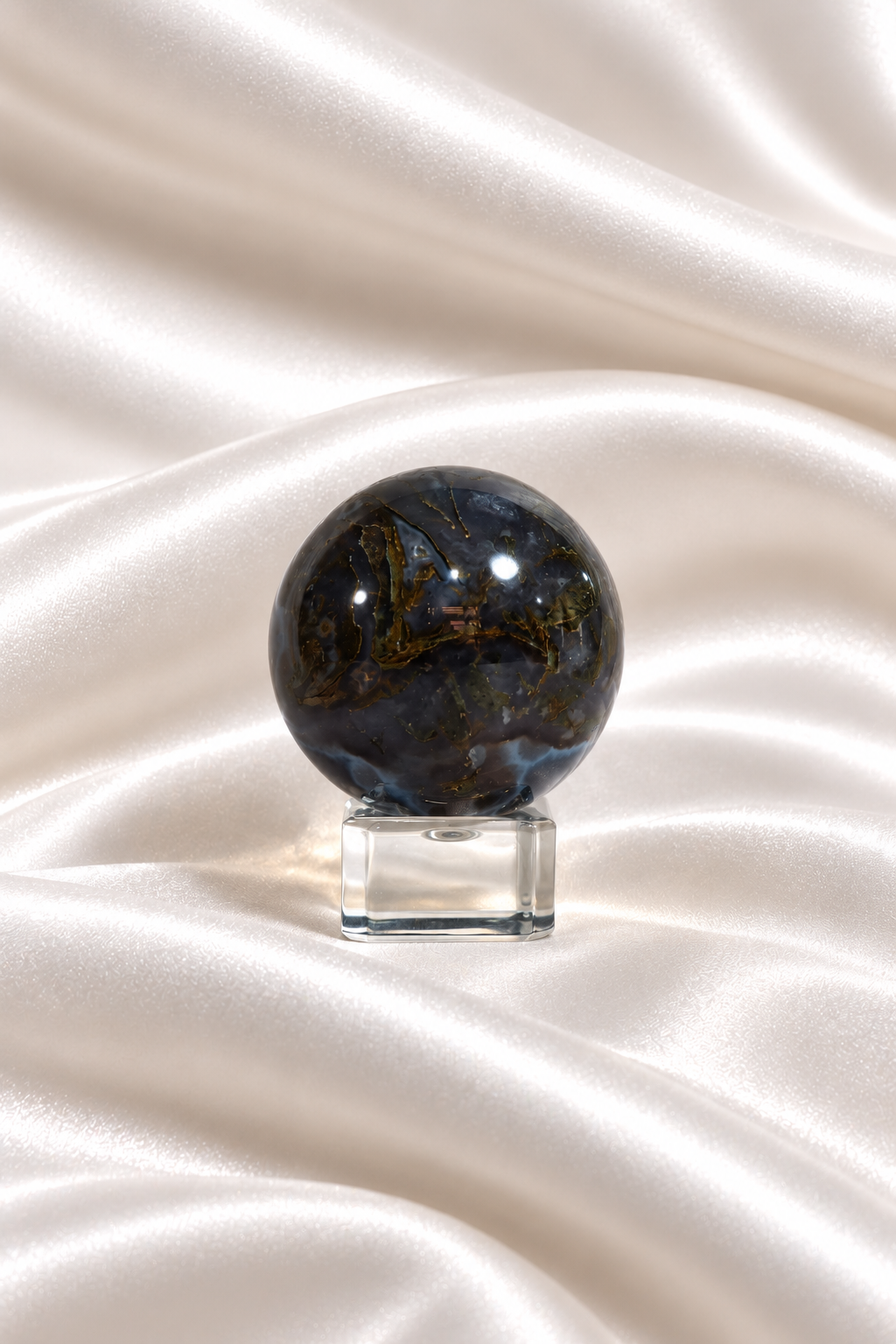 Moss Agate w/ Chalcedony Sphere #3