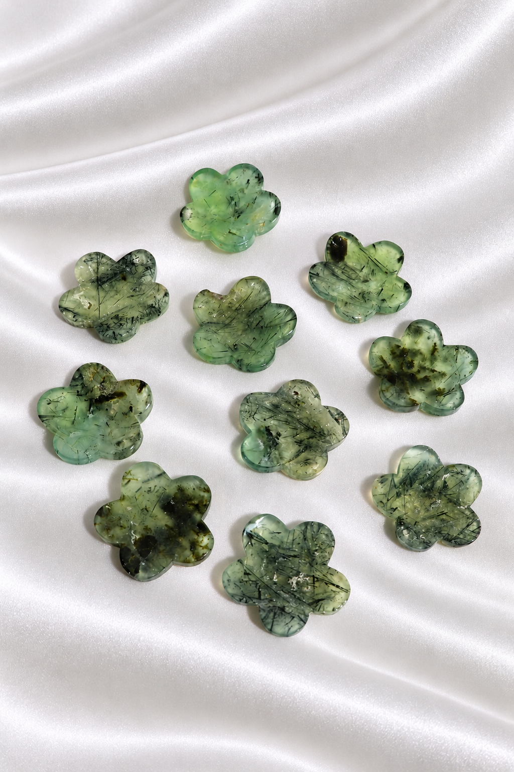 Prehnite Flower Worry Stone