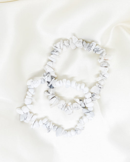 White Howlite Bracelet- Chipped