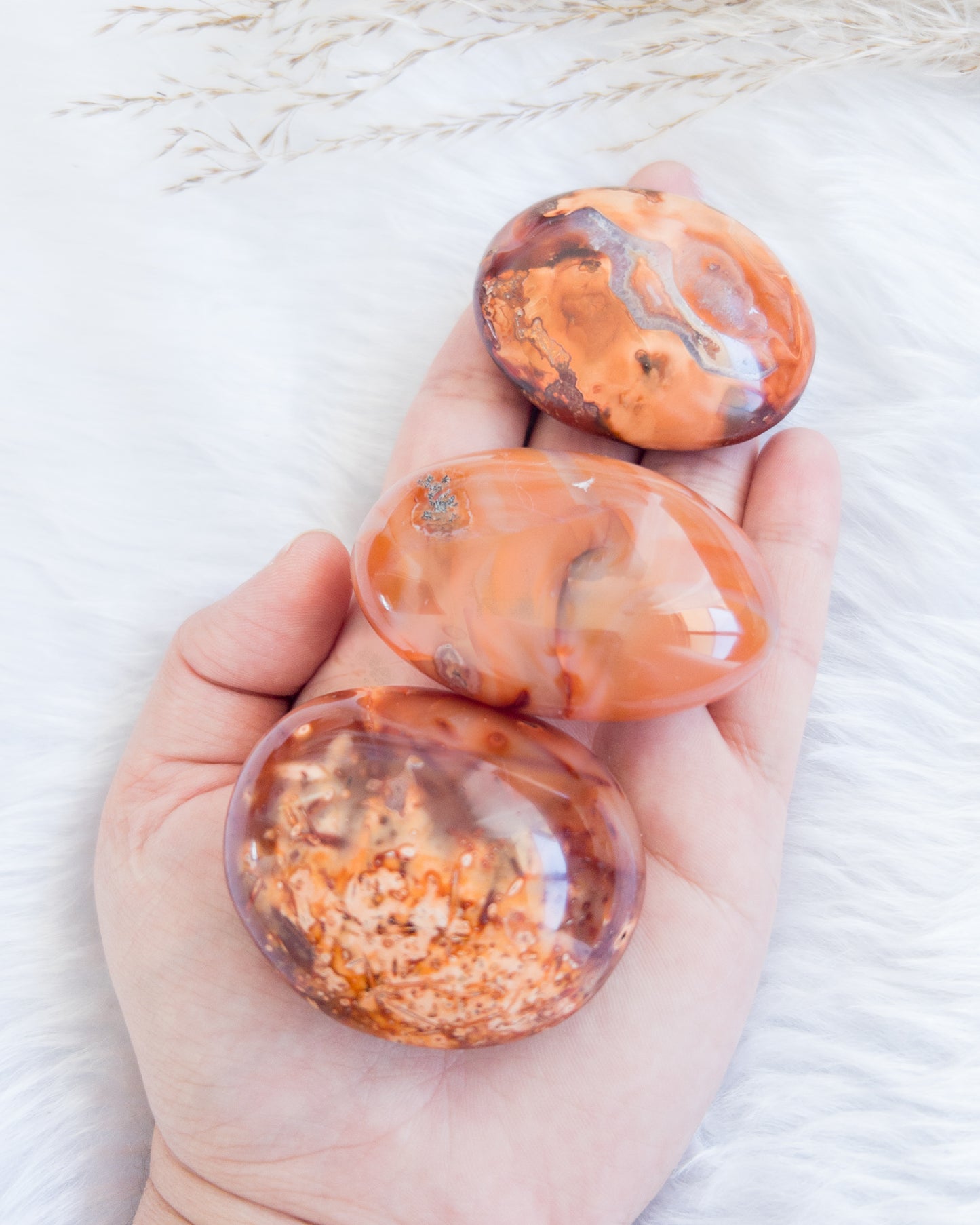 Carnelian Palm Stone