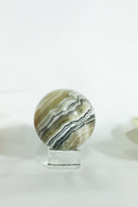 Zebra Calcite Banded Sphere #4
