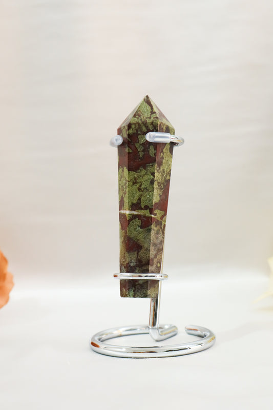 Dragon Blood Jasper Wand on Stand #3