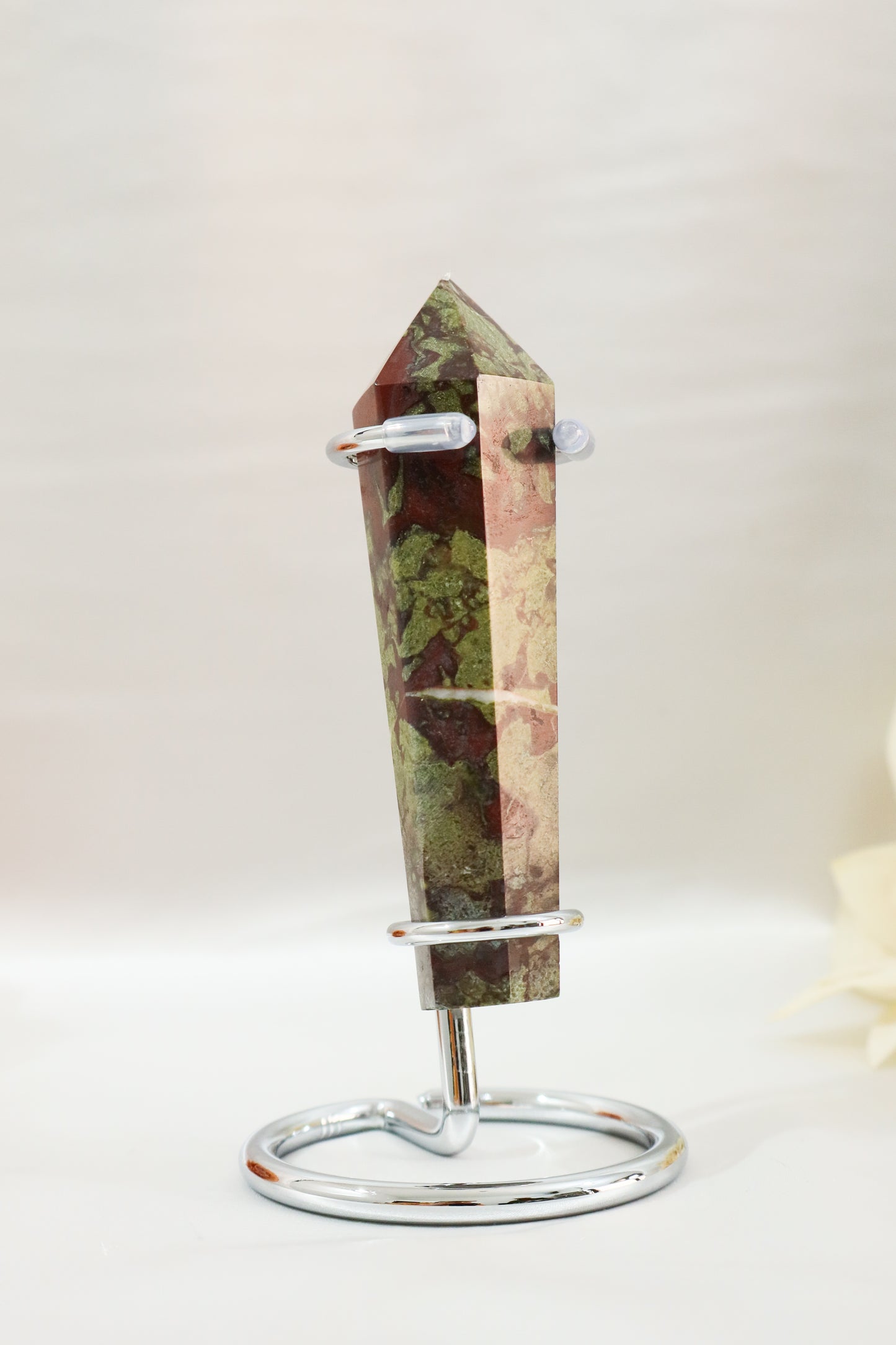 Dragon Blood Jasper Wand on Stand #3