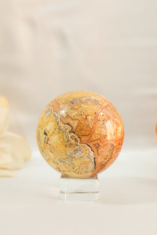 Yellow Crazy Lace Agate Sphere #2