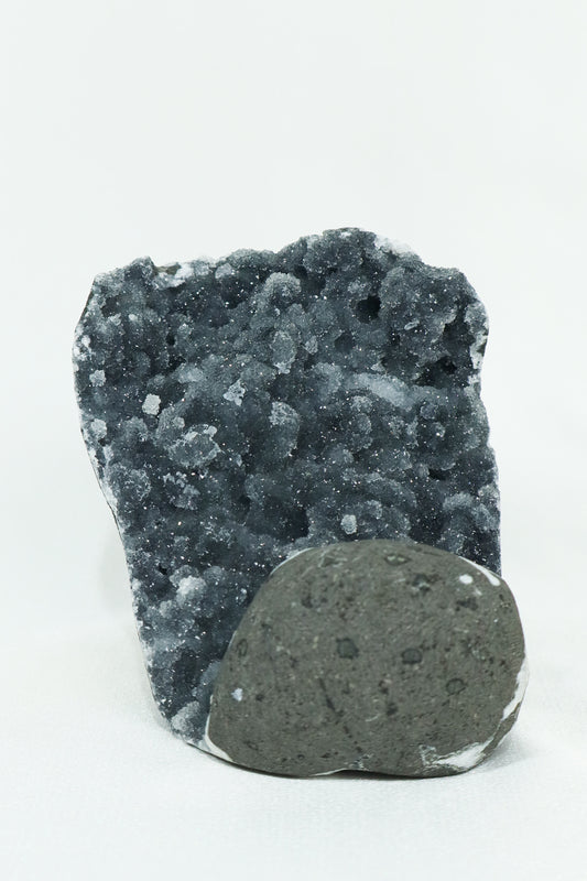 Black Chalcedony & Apophyllite Cluster - High Quality #8
