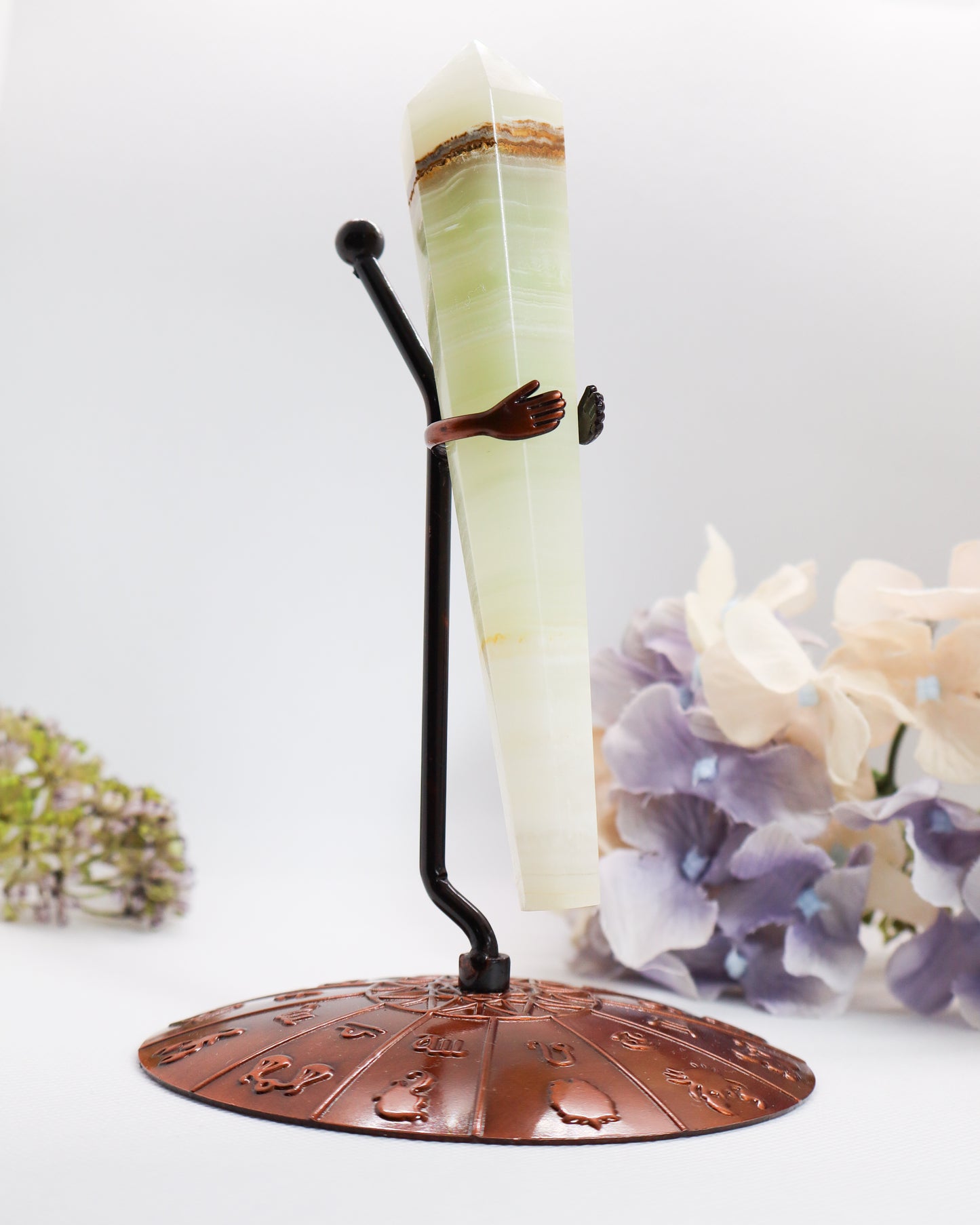 Green Banded Onyx Wand on Stand #5