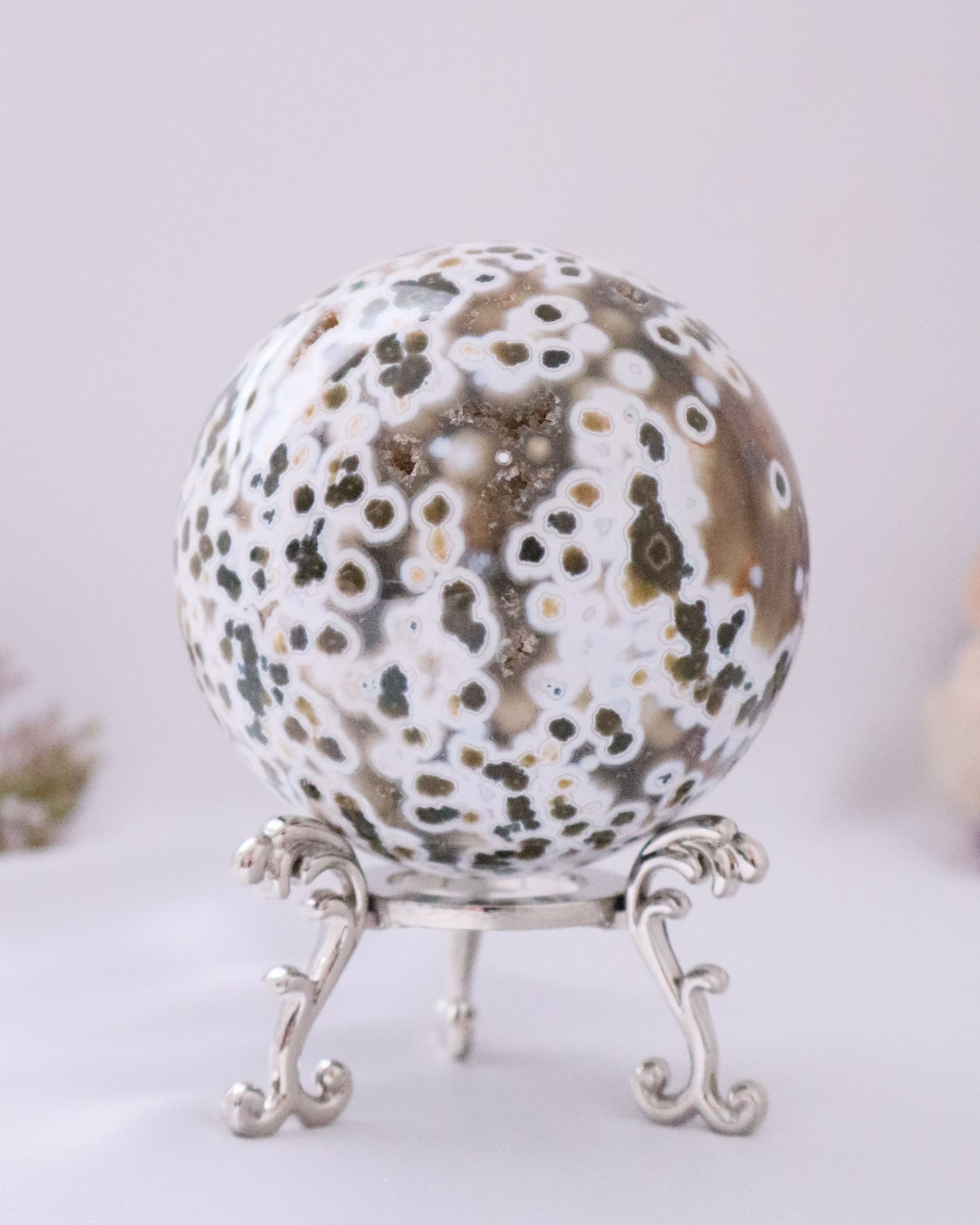 Orbicular Ocean Jasper Sphere #4