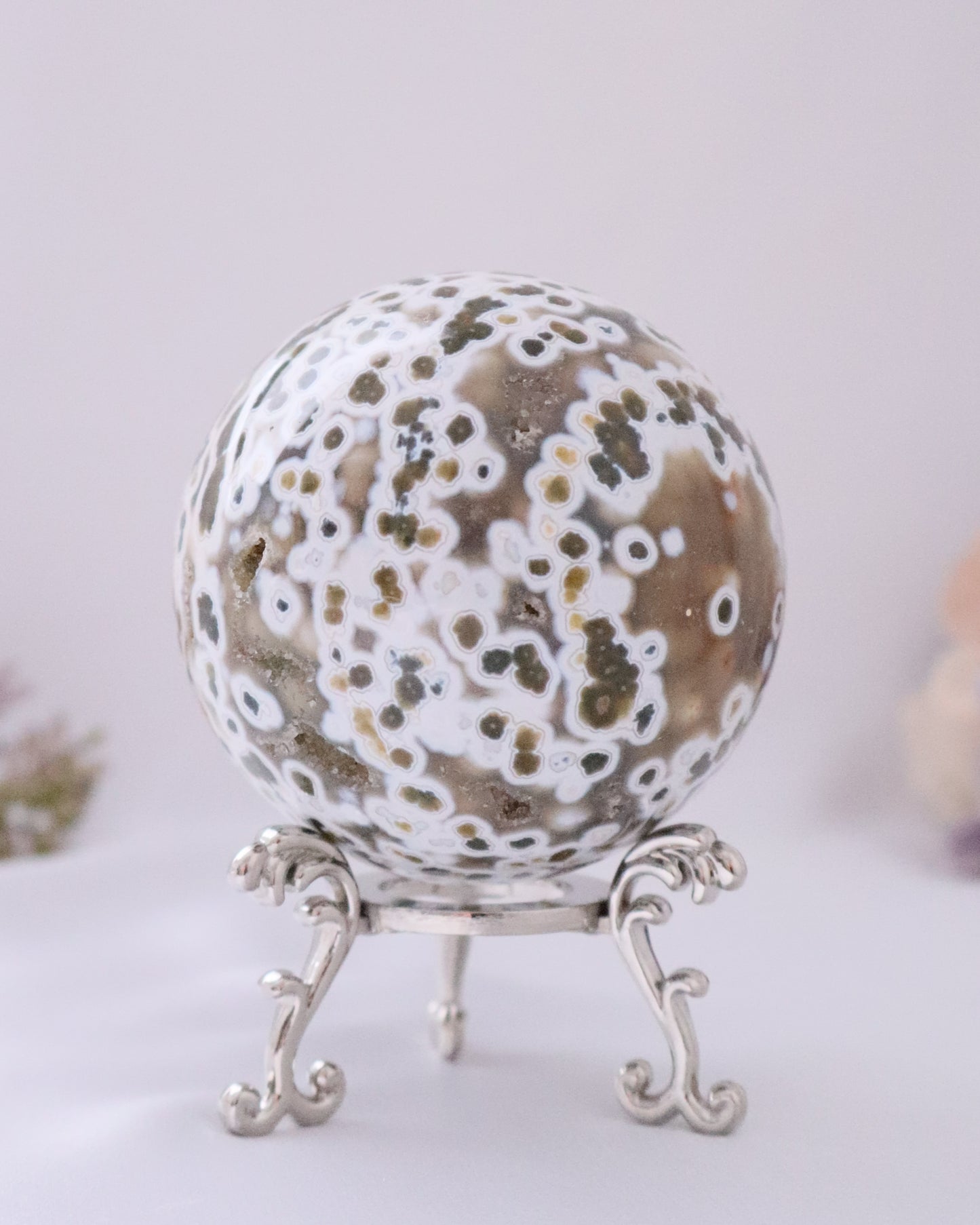 Orbicular Ocean Jasper Sphere #4