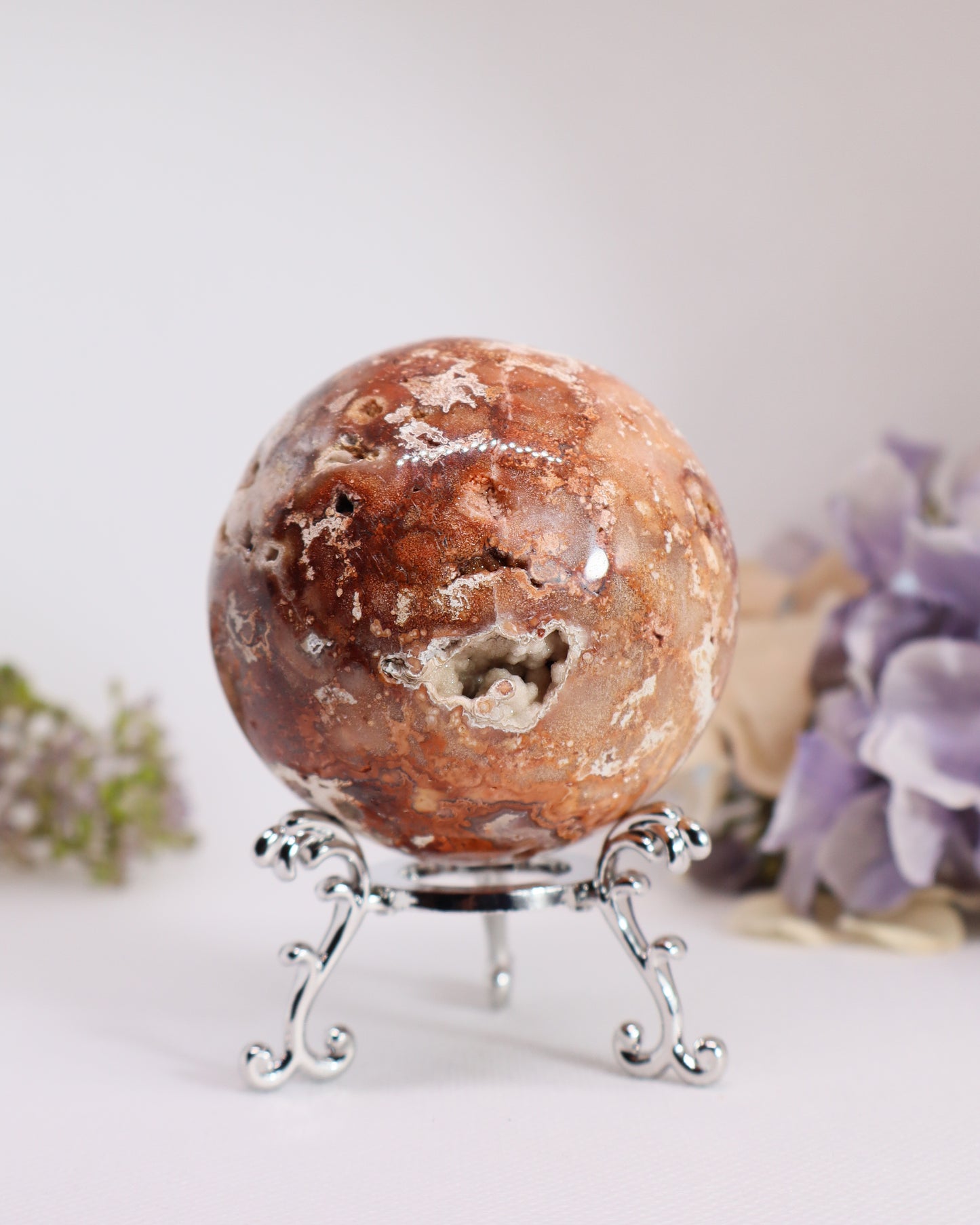 Pink Crazy Lace Agate Sphere #11