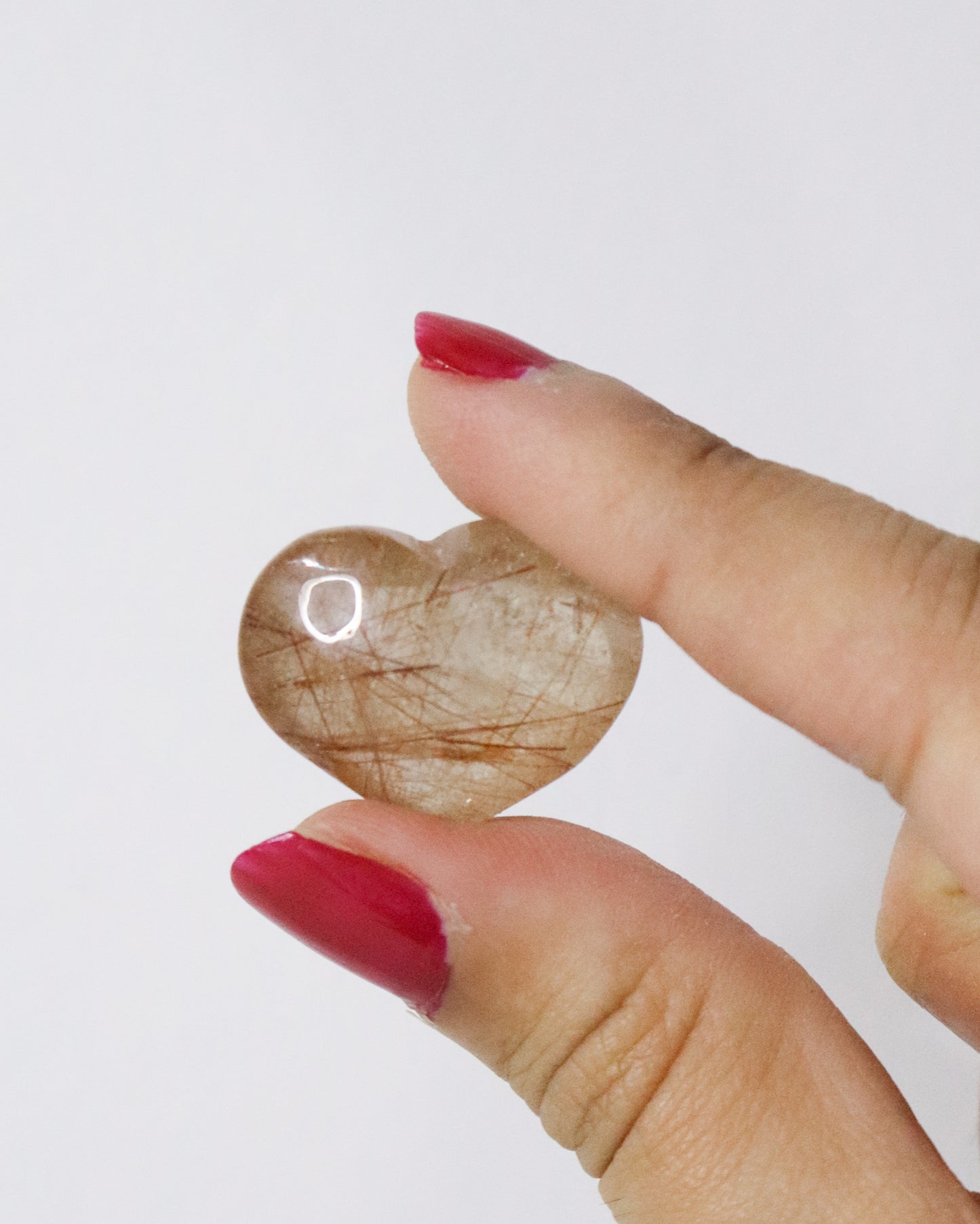 Copper Rutilated Quartz Hearts