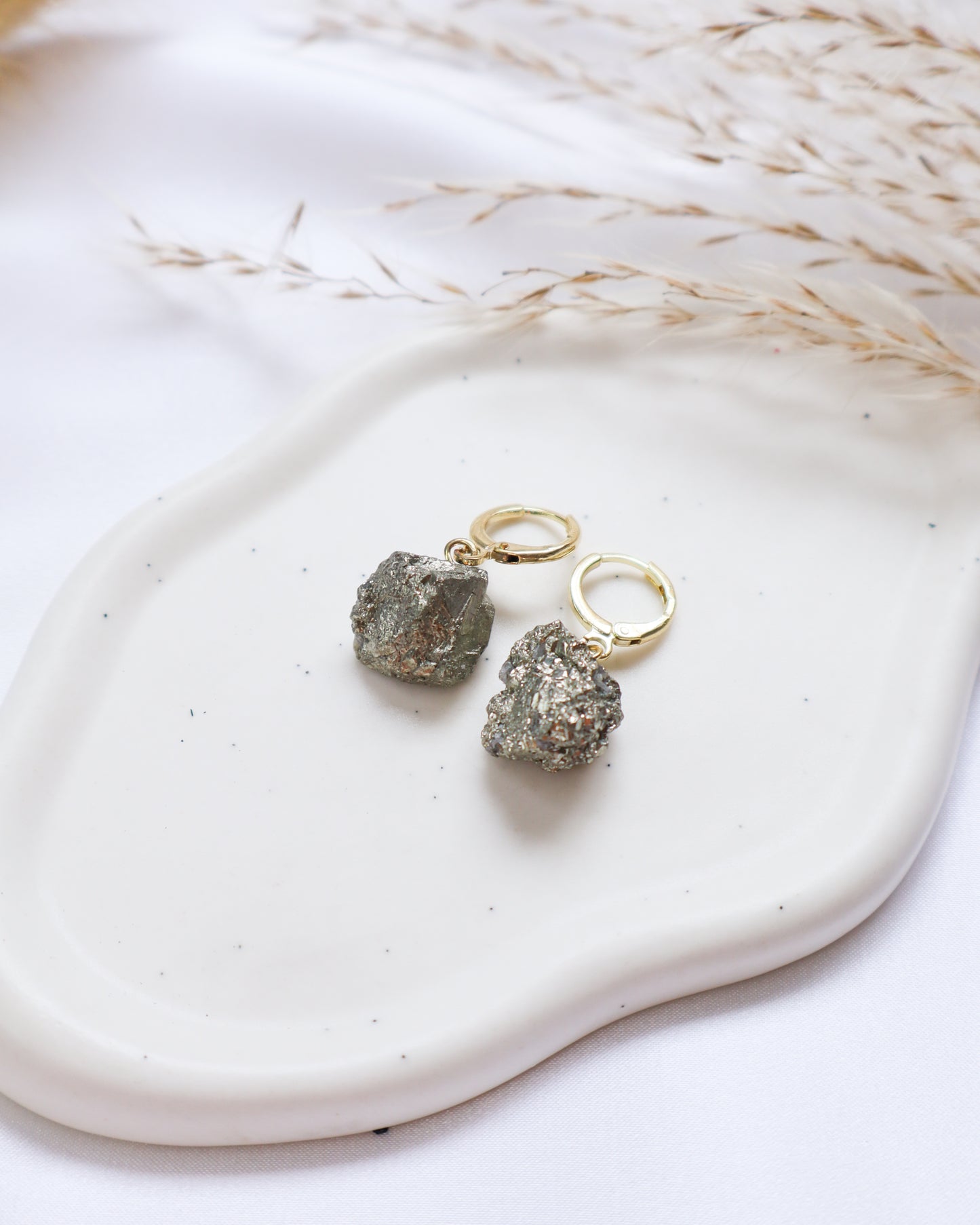 Raw Pyrite Earrings